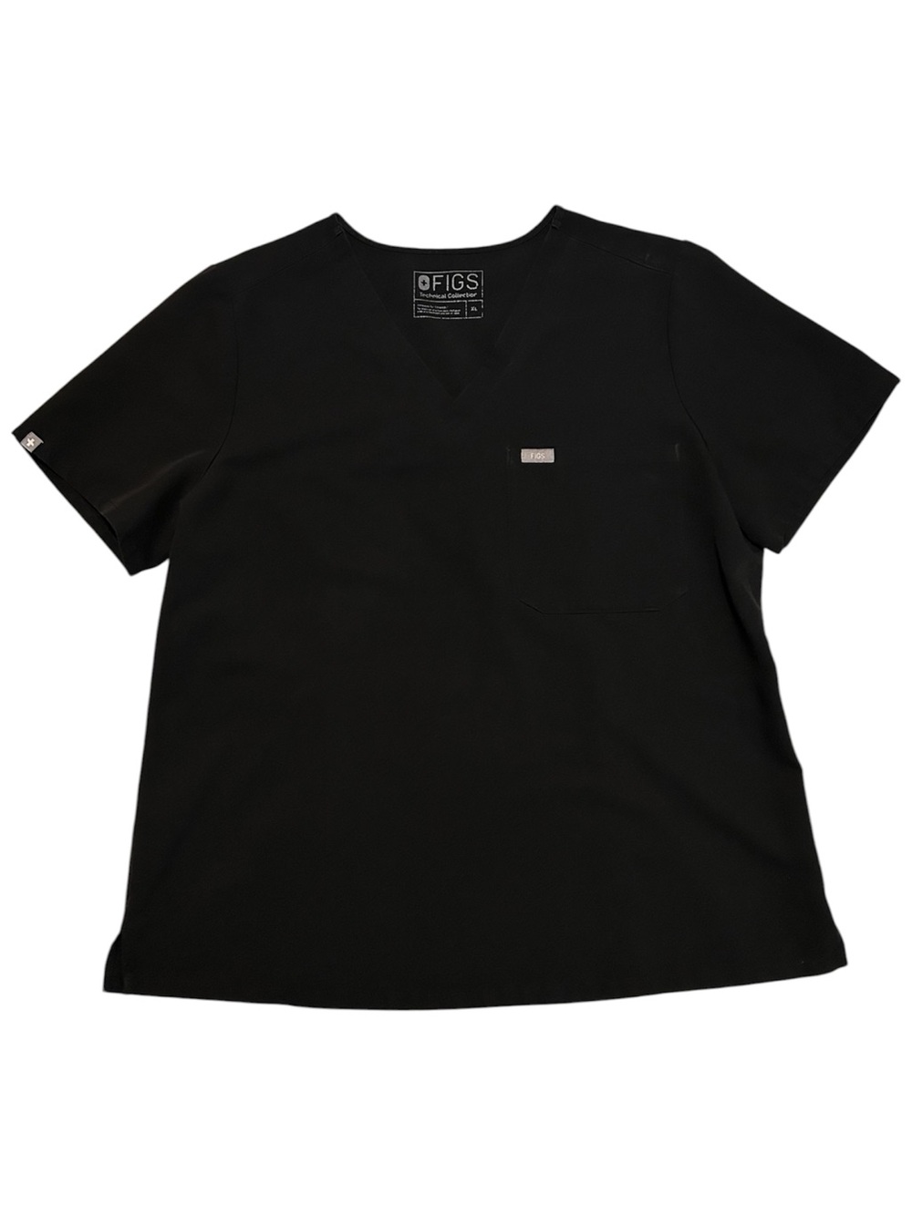 Figs Women's Black Catarina Scrub Top Sz XL